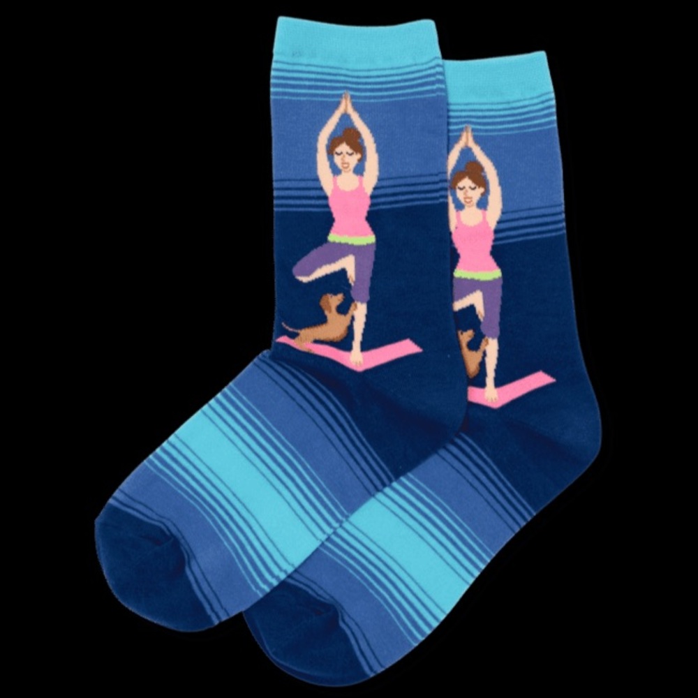 NWT Hot Sox - Yoga Girl with Dog